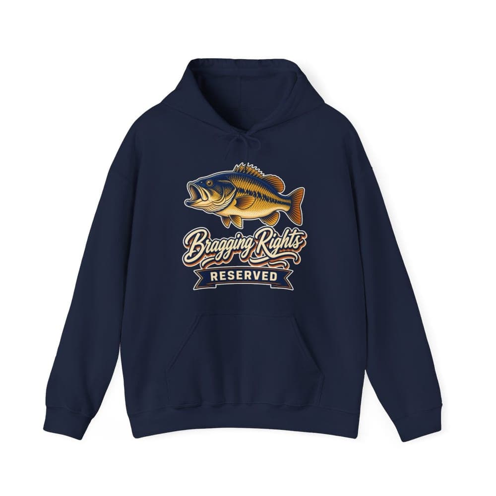 Bragging Rights Reserved Bass Hoodie in navy mockup