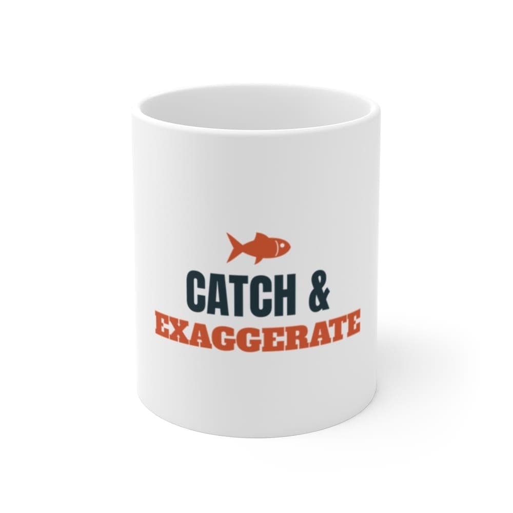 Catch & Exaggerate Funny Fishing Mug mockup