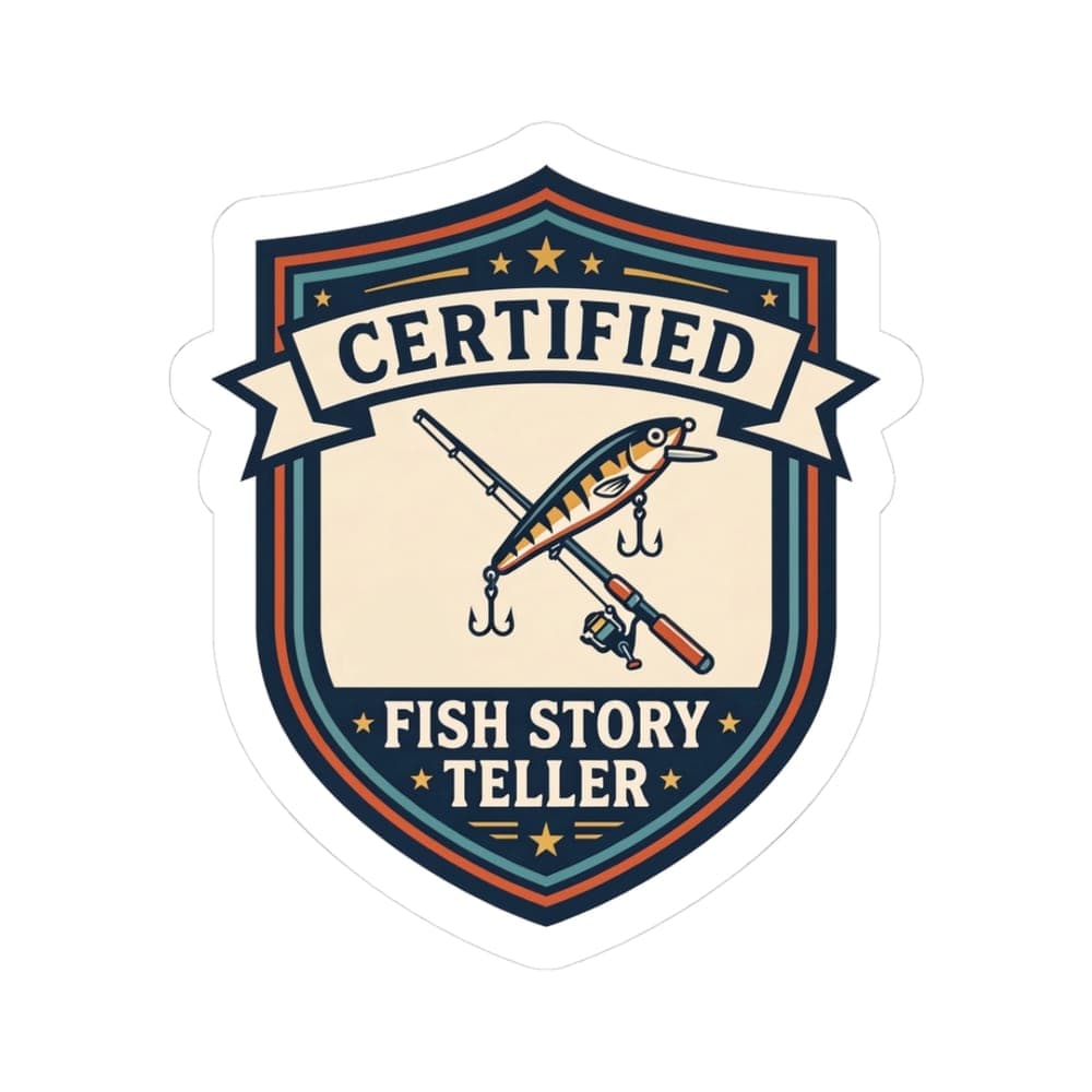 Certified Fish Story Teller Sticker mockup