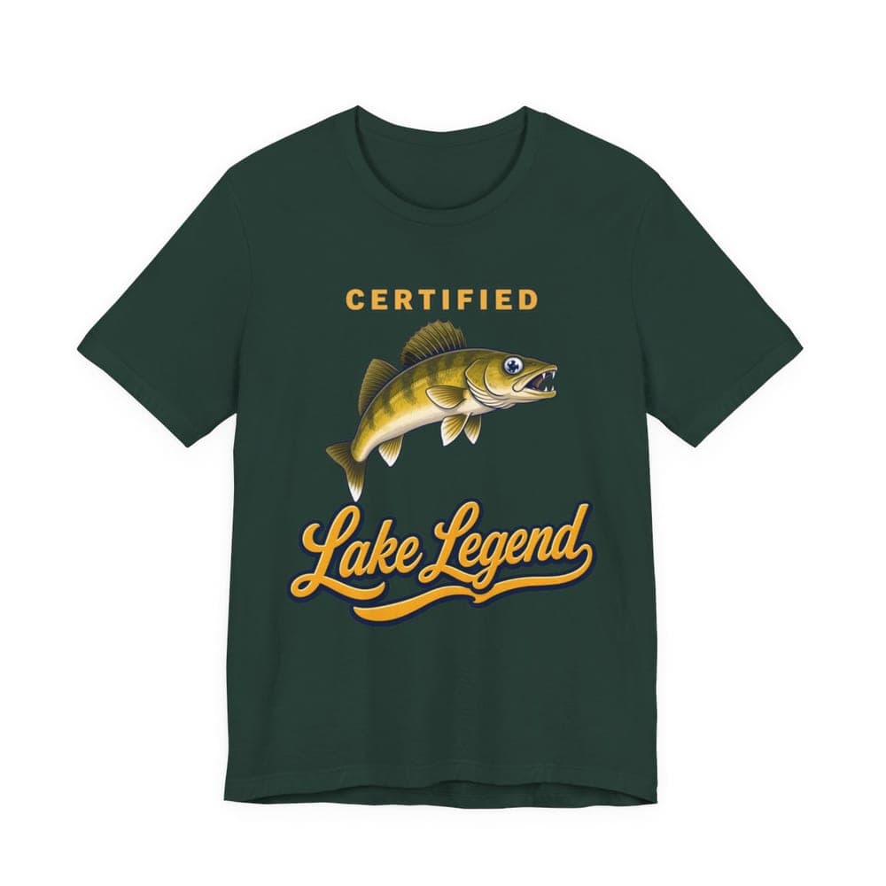 Certified Lake Legend Walleye Tee in forest mockup