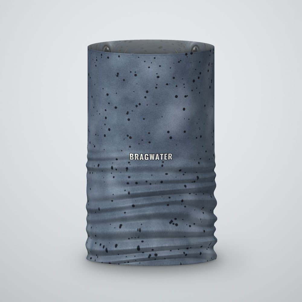 Channel Catfish Face neck gaiter in catfish gray, back view