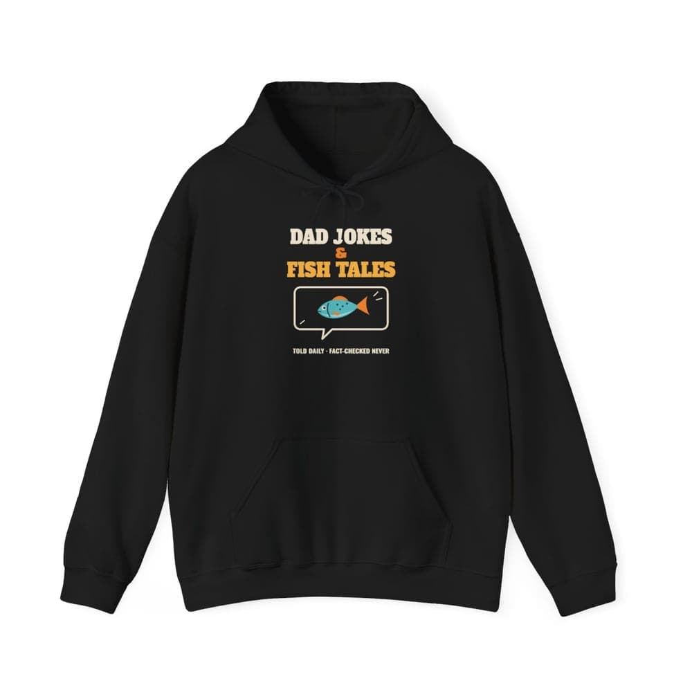 Dad Jokes & Fish Tales Fishing Dad Hoodie mockup