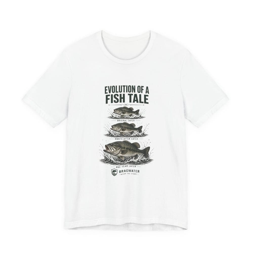 Evolution of a Fish Tale Funny Fishing T-Shirt mockup