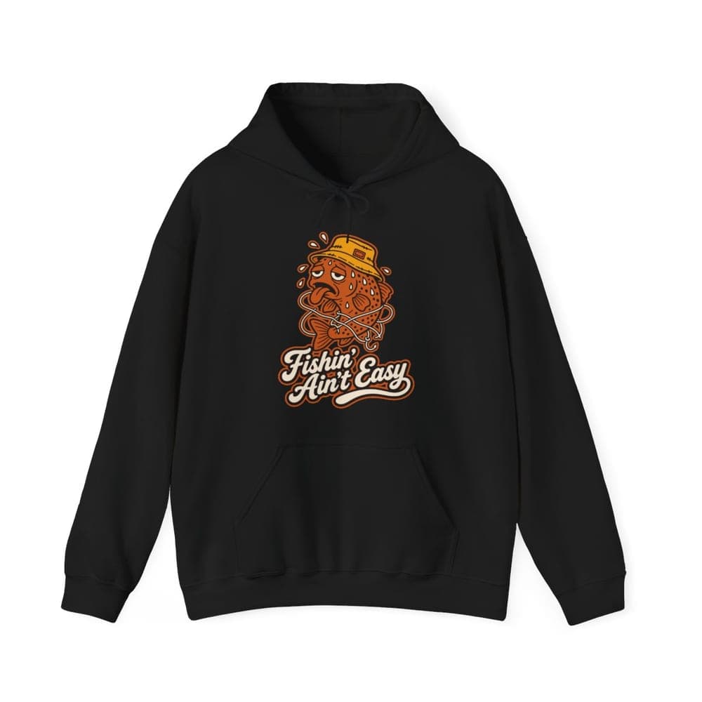 Fishin' Ain't Easy Trout Hoodie mockup