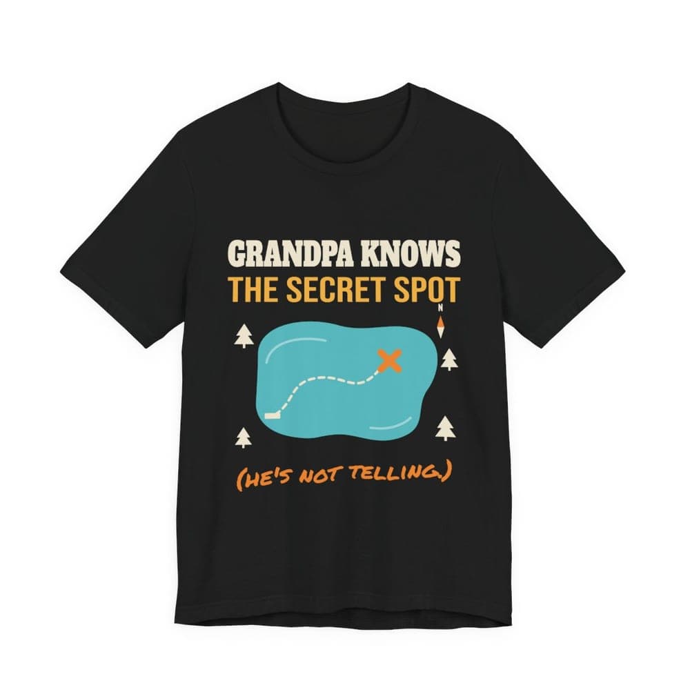 Grandpa Knows the Secret Spot Fishing T-Shirt mockup