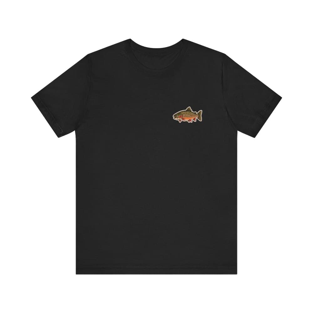 Hard Pass tee in black, front view with small left-chest print