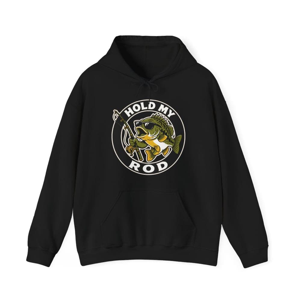 Hold My Rod Bass Hoodie in Black