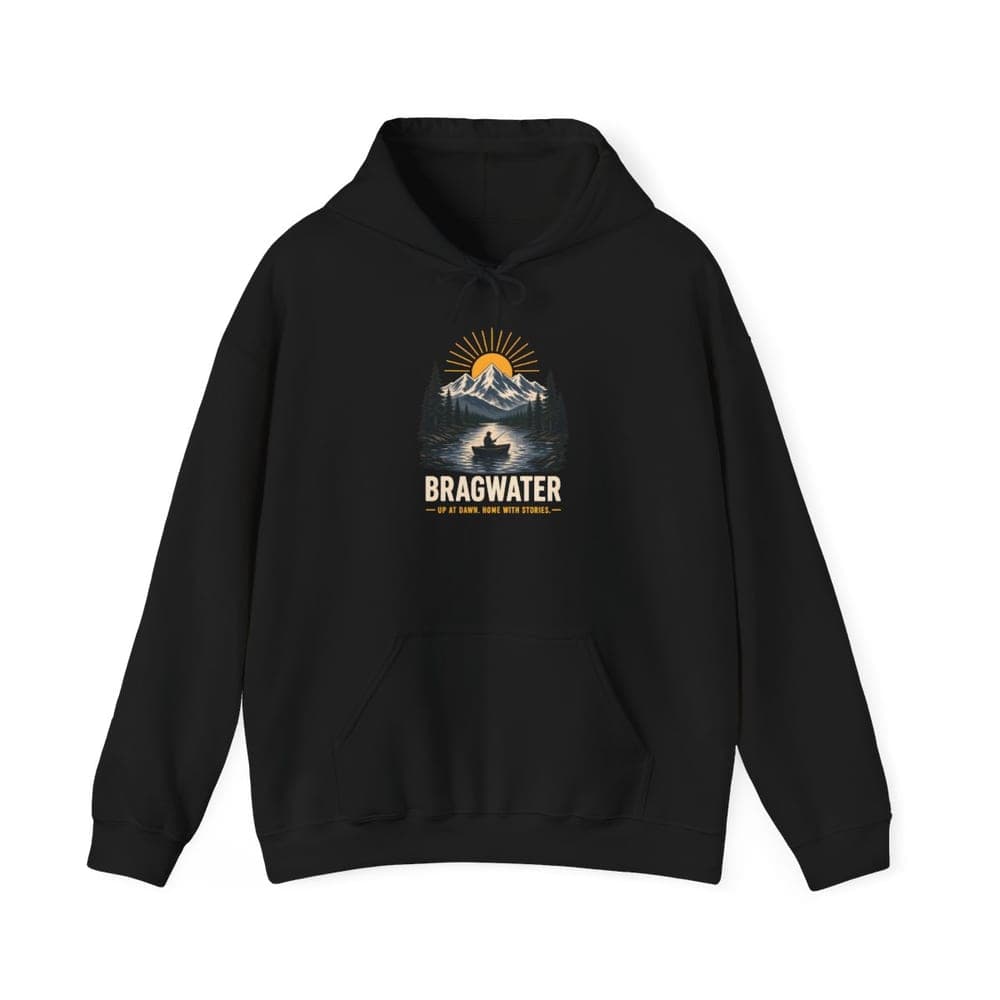 Home With Stories Sunrise Lake Fishing Hoodie mockup