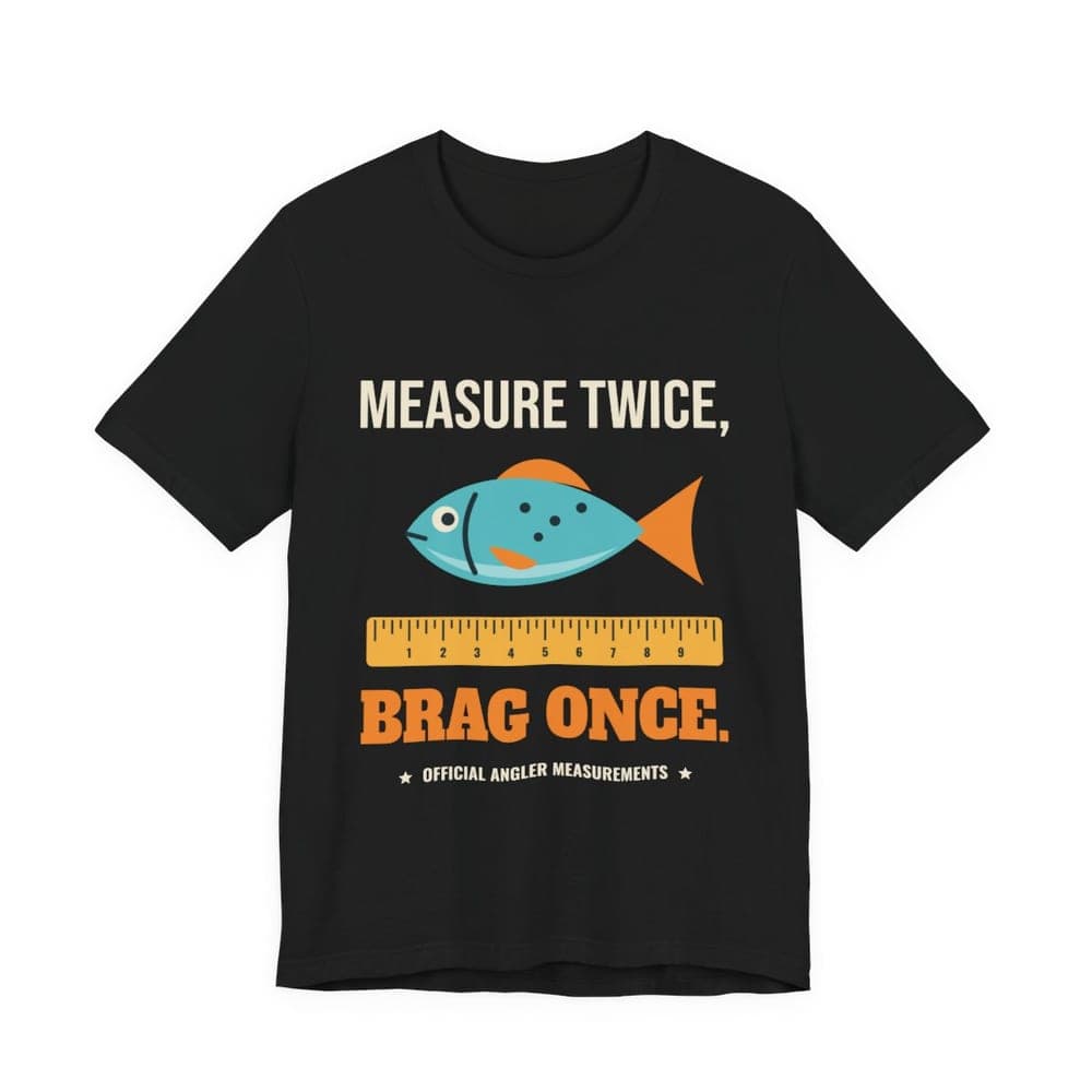 Measure Twice, Brag Once Fishing T-Shirt mockup