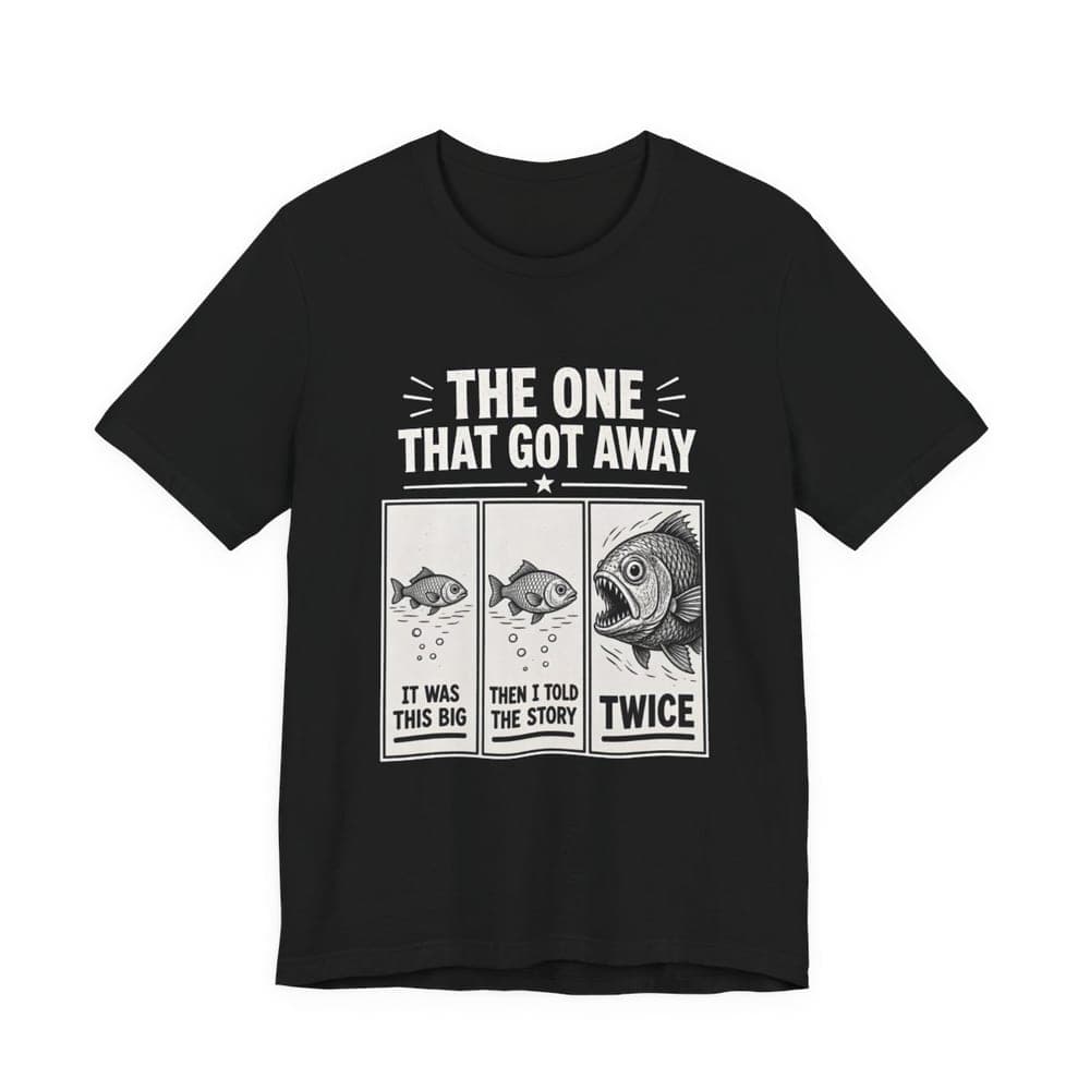 The One That Got Away Comic Fishing T-Shirt mockup