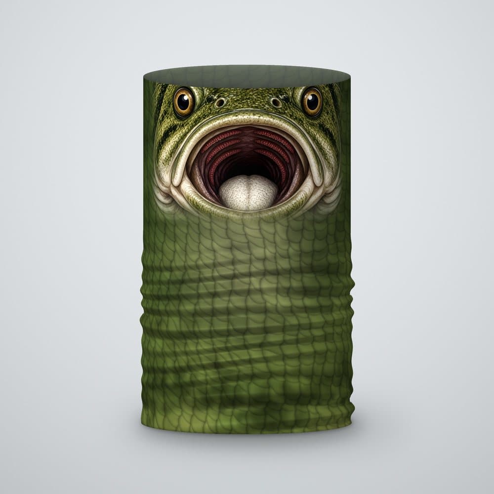 Largemouth Bass Face Gaiter in Bass Green