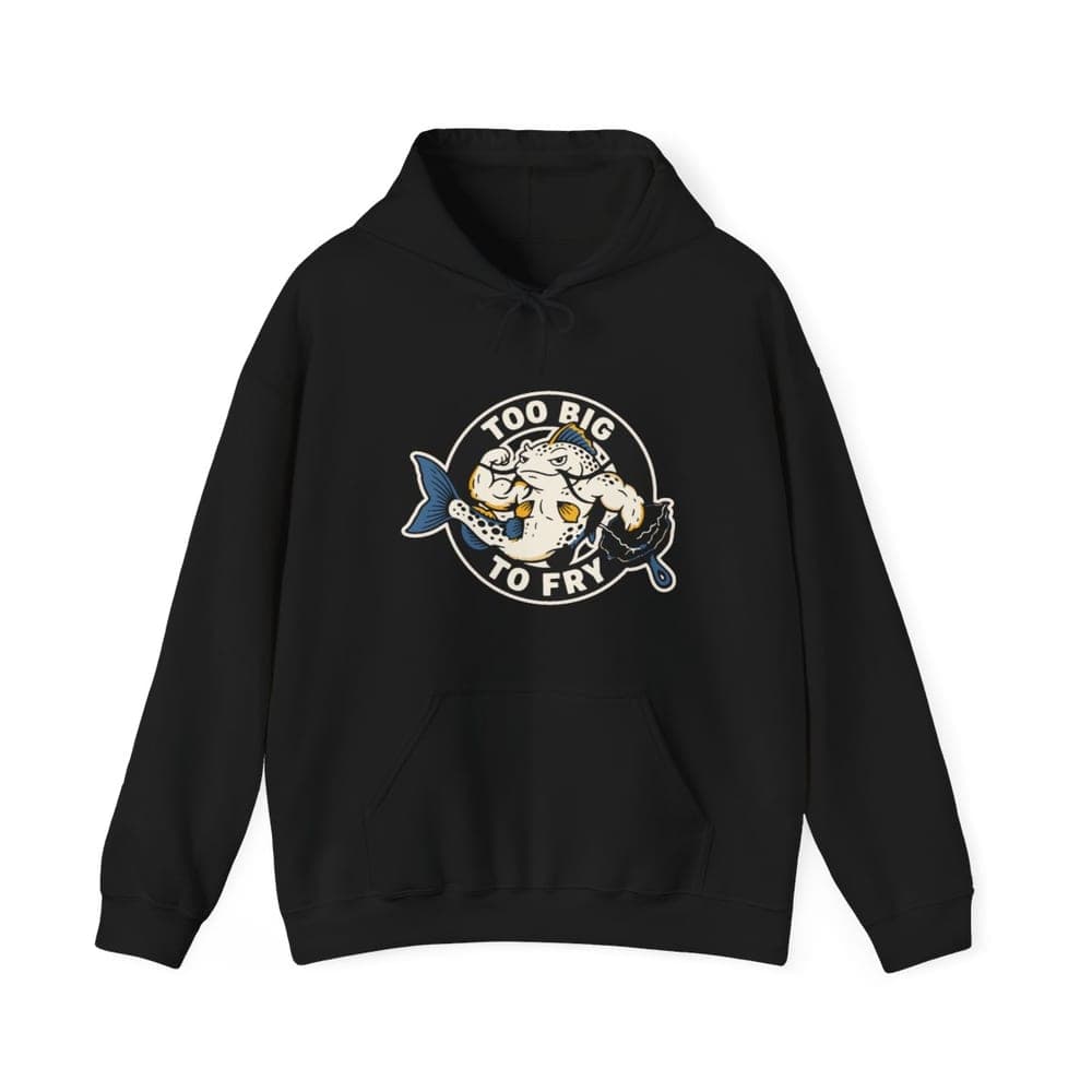 Too Big to Fry Catfish Hoodie in Black